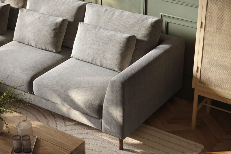 Florenz 3-seters Sofa med Divan Venstre - Lysegrå - Møbler - Sofaer - Sofa med sjeselong - 3 seters sofa med divan