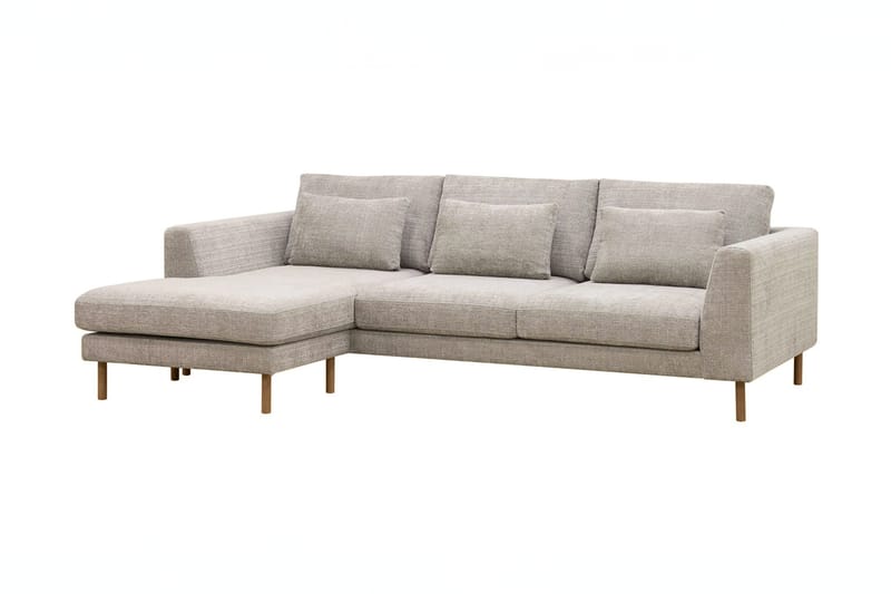 Florenz 3-seters Venstrevendt L-formet Sjeselongsofa i Chenille - Grå / Beige - Møbler - Sofaer - Sofa med sjeselong