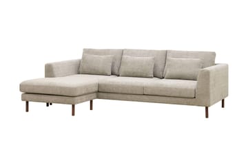 Florenz 3-seters Venstrevendt L-formet Sjeselongsofa i Chenille - Grå / Beige - Møbler - Sofaer - Sofa med sjeselong