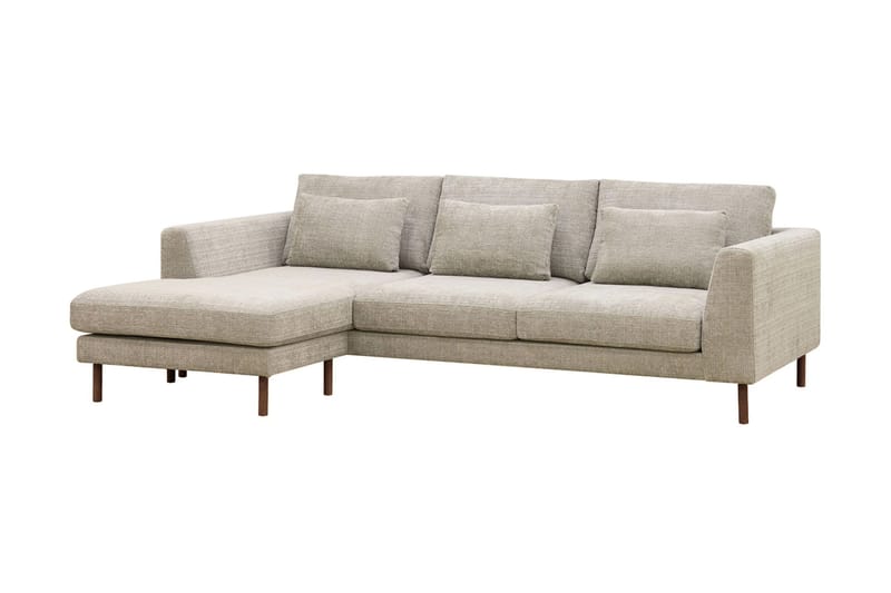 Florenz 3-seters Venstrevendt L-formet Sjeselongsofa i Chenille - Grå / Beige - Møbler - Sofaer - Sofa med sjeselong