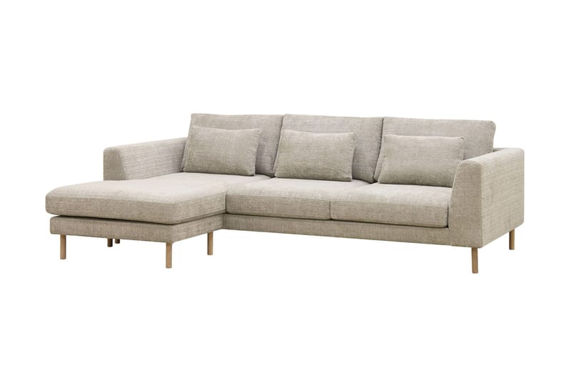 Florenz 3-seters Venstrevendt L-formet Sjeselongsofa i Chenille - Grå / Beige - Møbler - Sofaer - Sofa med sjeselong