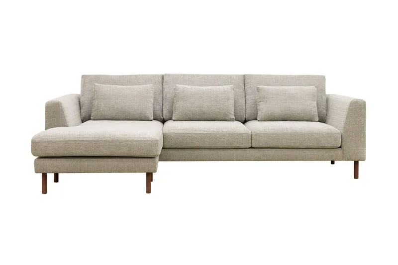 Florenz 3-seters Venstrevendt L-formet Sjeselongsofa i Chenille - Grå / Beige - Møbler - Sofaer - Sofa med sjeselong - 3 seters sofa med divan