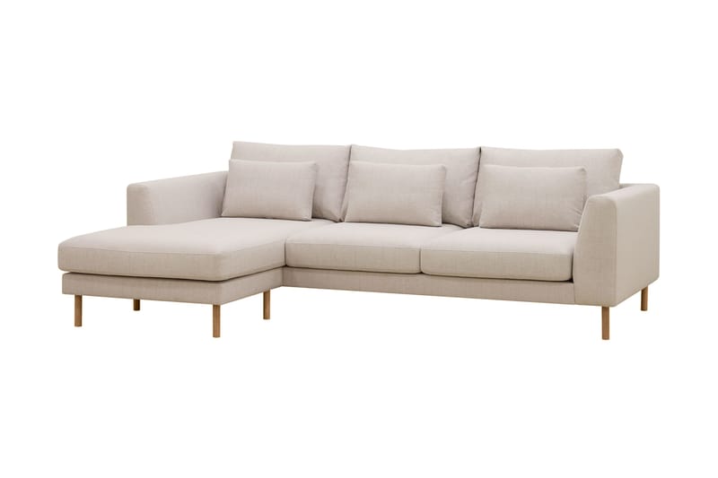 Florenz 3-seters Venstrevendt L-formet Sjeselongsofa i Stoff - Beige - Møbler - Sofaer - Sofa med sjeselong