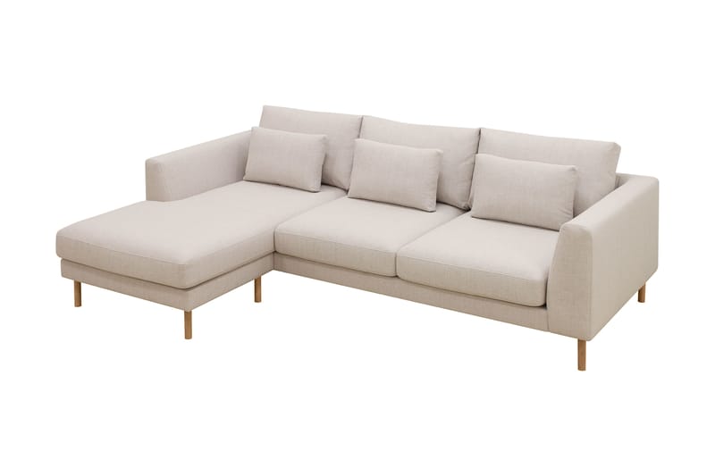 Florenz 3-seters Venstrevendt L-formet Sjeselongsofa i Stoff - Beige - Møbler - Sofaer - Sofa med sjeselong