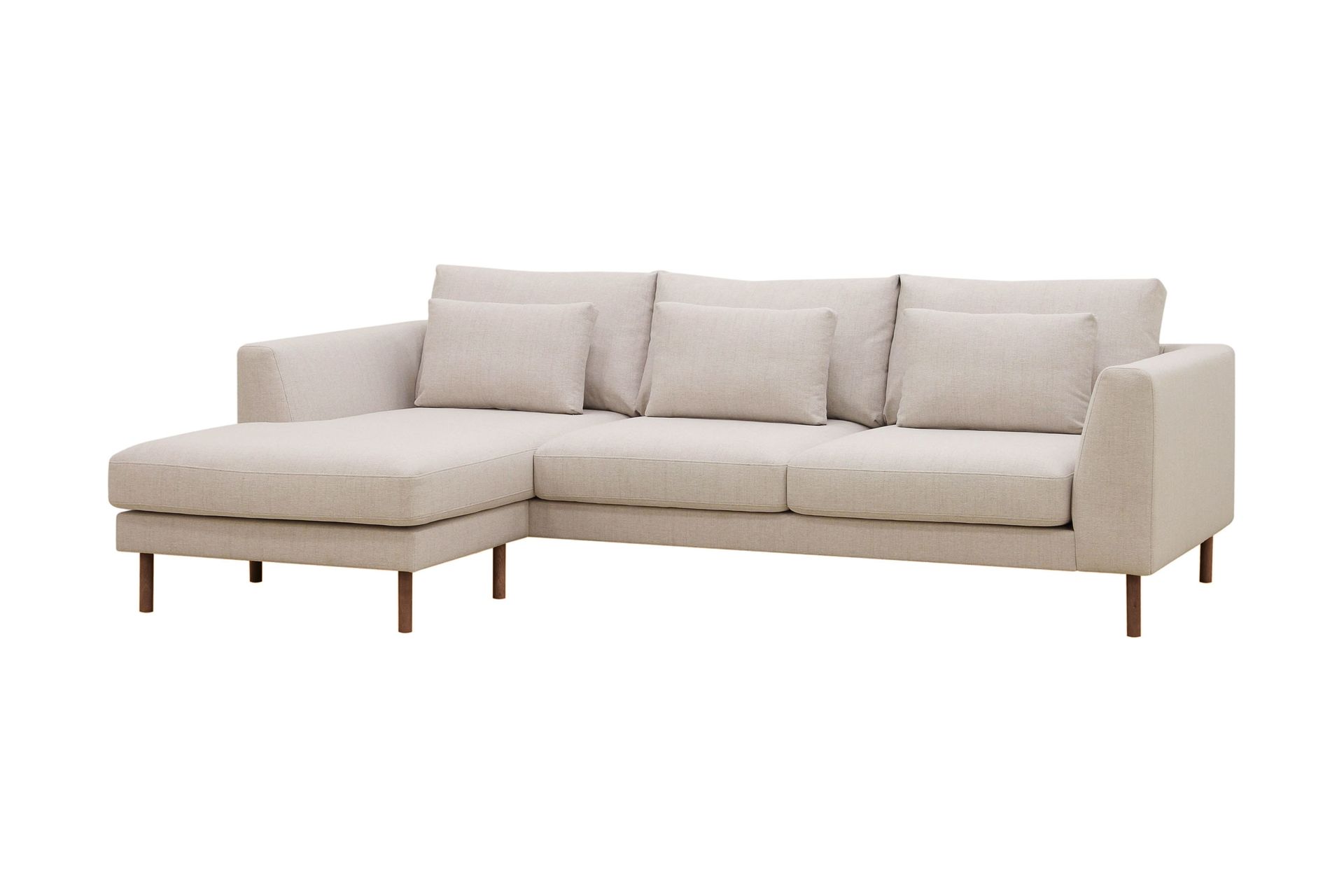 Florenz 3-seters Venstrevendt L-formet Sjeselongsofa i Stoff - Beige - Møbler - Sofaer - Sofa med sjeselong