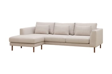 Florenz 3-seters Venstrevendt L-formet Sjeselongsofa i Stoff - Beige - Møbler - Sofaer - Sofa med sjeselong