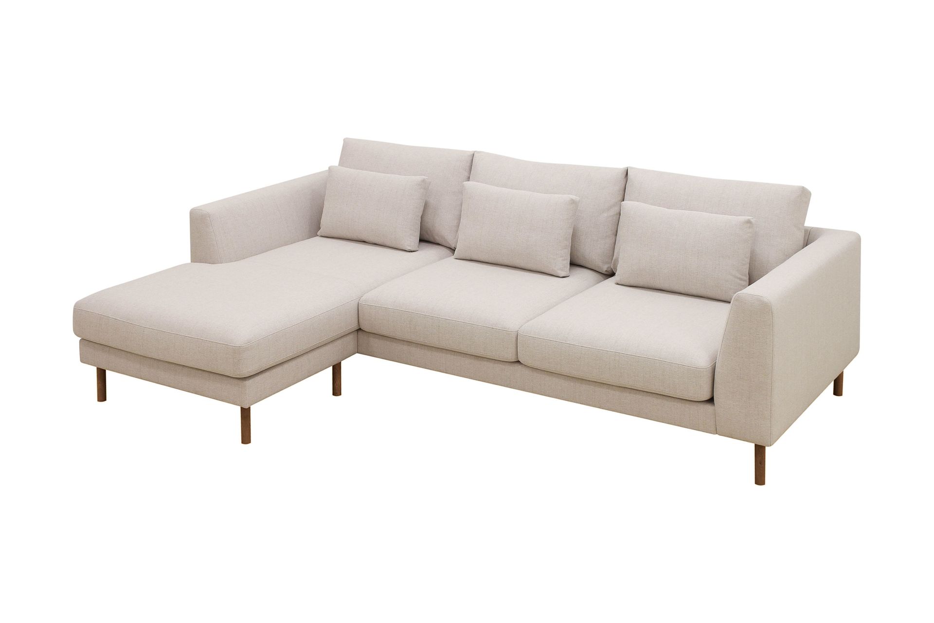 Florenz 3-seters Venstrevendt L-formet Sjeselongsofa i Stoff - Beige - Møbler - Sofaer - Sofa med sjeselong