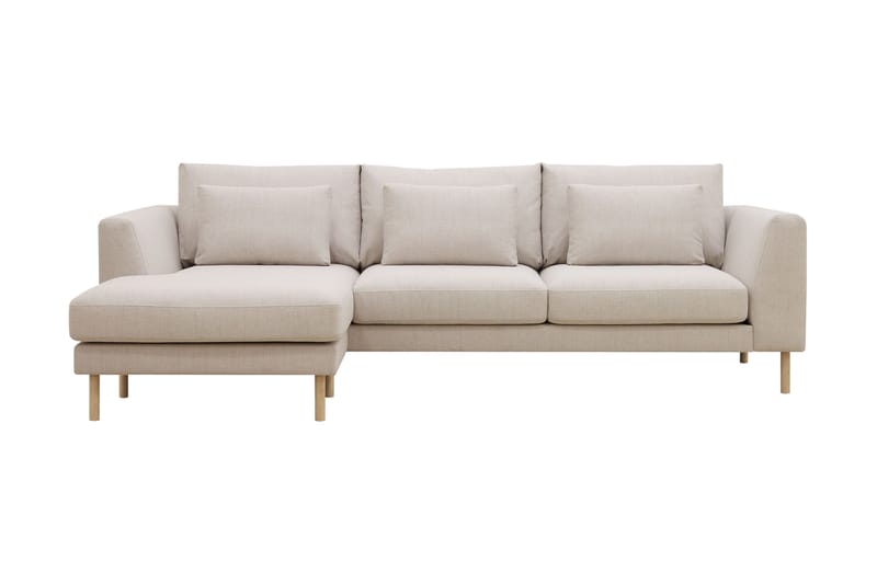 Florenz 3-seters Venstrevendt L-formet Sjeselongsofa i Stoff - Beige - Møbler - Sofaer - Sofa med sjeselong