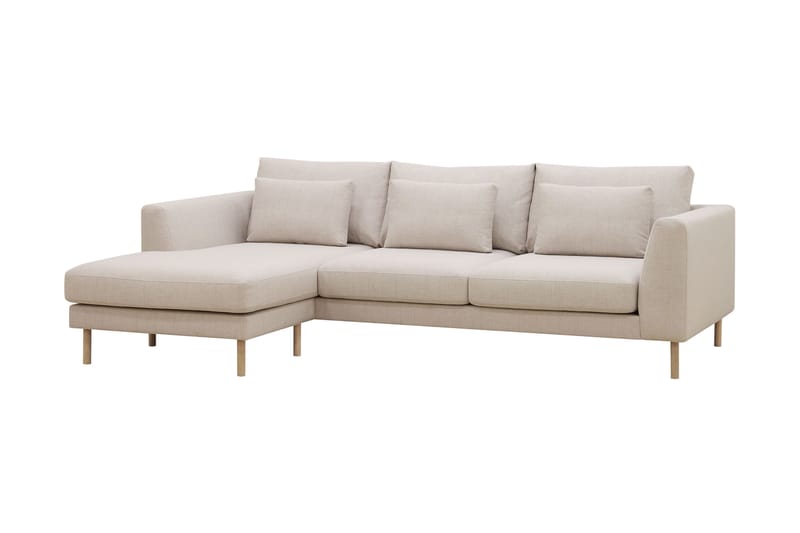 Florenz 3-seters Venstrevendt L-formet Sjeselongsofa i Stoff - Beige - Møbler - Sofaer - Sofa med sjeselong
