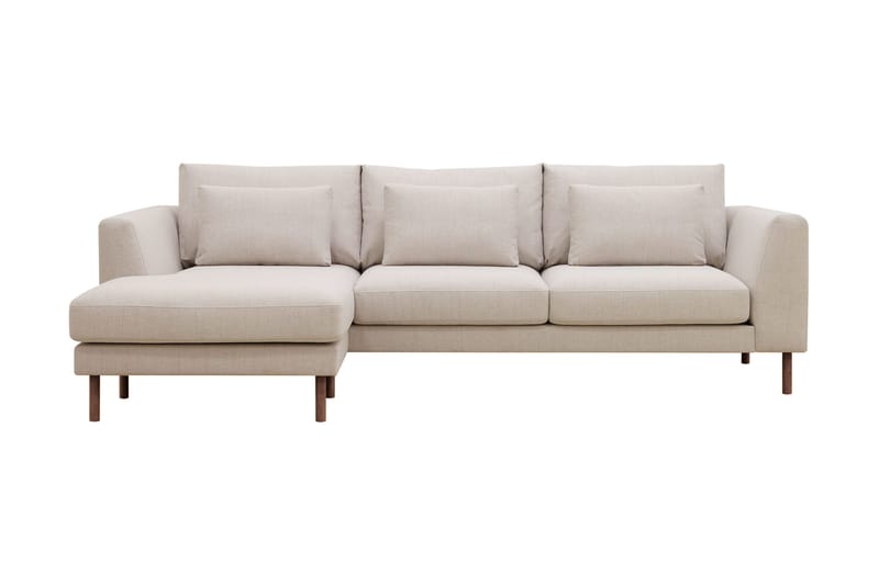 Florenz 3-seters Venstrevendt L-formet Sjeselongsofa i Stoff - Beige - Møbler - Sofaer - Sofa med sjeselong - 3 seters sofa med divan