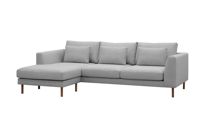 Florenz 3-seters Venstrevendt L-formet Sjeselongsofa i Stoff - Lys grå - Møbler - Sofaer - Sofa med sjeselong