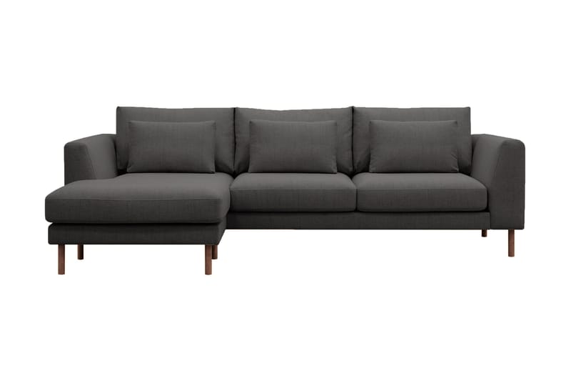 Florenz 3-seters Venstrevendt L-formet Sjeselongsofa i Stoff - Mørk grå - Møbler - Sofaer - Sofa med sjeselong - 3 seters sofa med divan