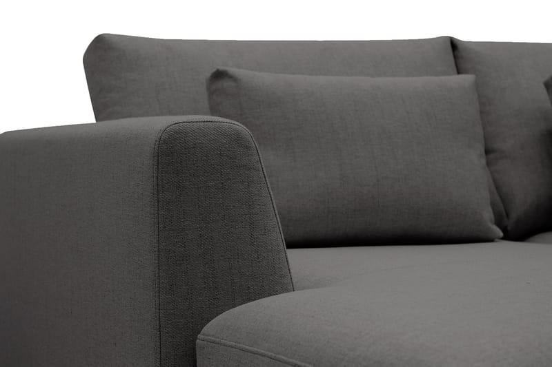 Florenz 3-seters Venstrevendt L-formet Sjeselongsofa i Stoff - Mørk grå - Møbler - Sofaer - Sofa med sjeselong - 3 seters sofa med divan