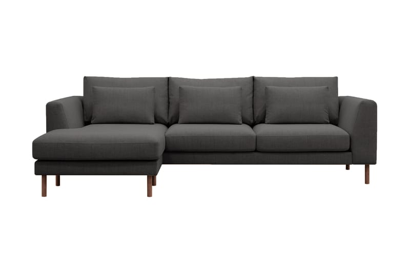 Florenz 3-seters Venstrevendt L-formet Sjeselongsofa i Stoff - Mørk grå - Møbler - Sofaer - Sofa med sjeselong