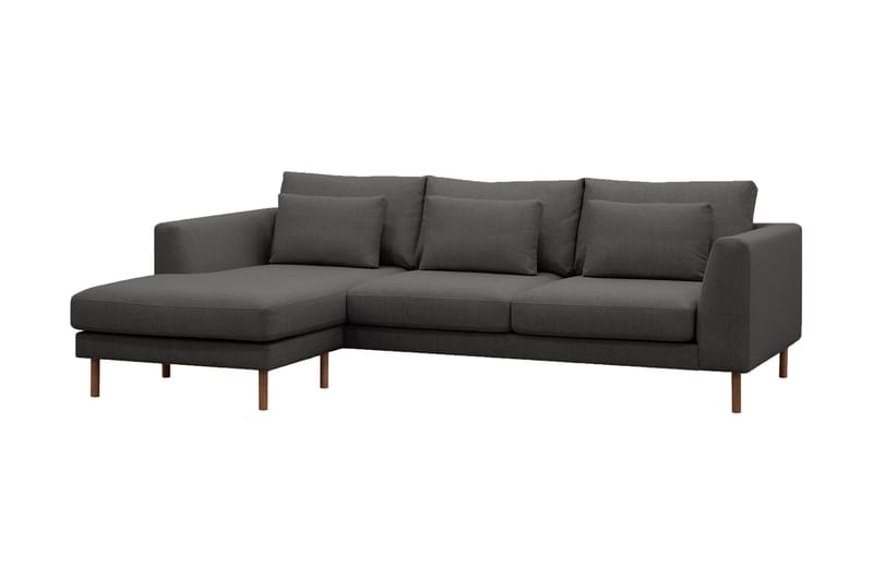 Florenz 3-seters Venstrevendt L-formet Sjeselongsofa i Stoff - Mørk grå - Møbler - Sofaer - Sofa med sjeselong