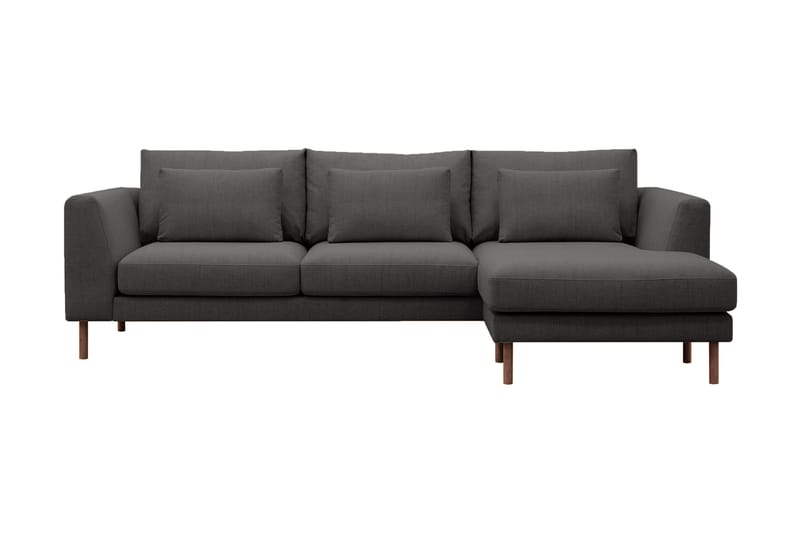 Florenz 3-seters Venstrevendt L-formet Sjeselongsofa i Stoff - Mørk grå - Møbler - Sofaer - Sofa med sjeselong