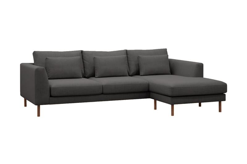 Florenz 3-seters Venstrevendt L-formet Sjeselongsofa i Stoff - Mørk grå - Møbler - Sofaer - Sofa med sjeselong