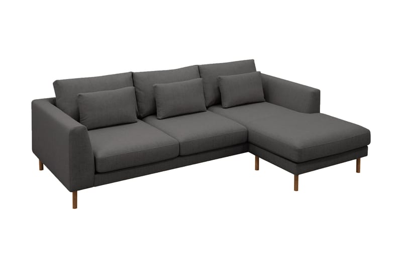 Florenz 3-seters Venstrevendt L-formet Sjeselongsofa i Stoff - Mørk grå - Møbler - Sofaer - Sofa med sjeselong