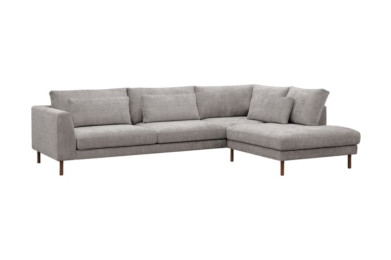 Florenz 4-seters Høyrevendt L-formet Sjeselongsofa i Chenille - Lys grå - Møbler - Sofaer - Sofa med sjeselong
