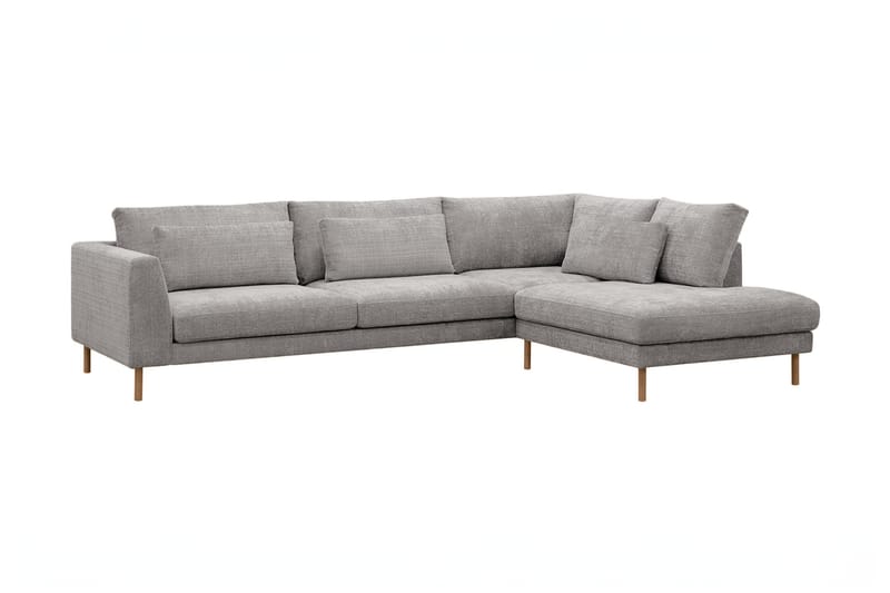 Florenz 4-seters Høyrevendt L-formet Sjeselongsofa i Chenille - Lys grå - Møbler - Sofaer - Sofa med sjeselong
