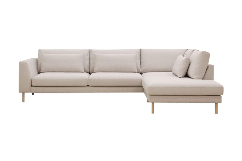 Florenz 4-seters Høyrevendt L-formet Sjeselongsofa i Stoff - Beige - Møbler - Sofaer - Sofa med sjeselong - 4 seters sofa med divan