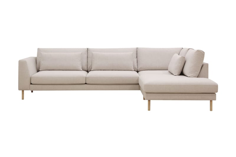 Florenz 4-seters Høyrevendt L-formet Sjeselongsofa i Stoff - Beige - Møbler - Sofaer - Sofa med sjeselong