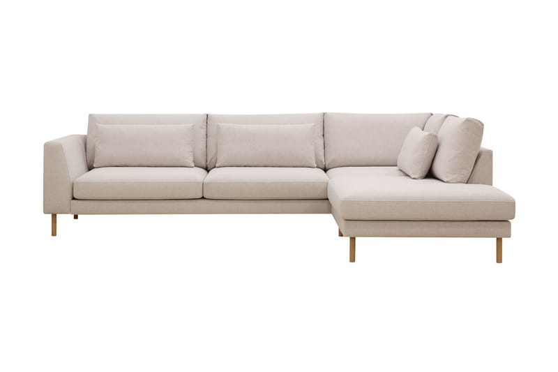 Florenz 4-seters Høyrevendt L-formet Sjeselongsofa i Stoff - Beige - Møbler - Sofaer - Sofa med sjeselong