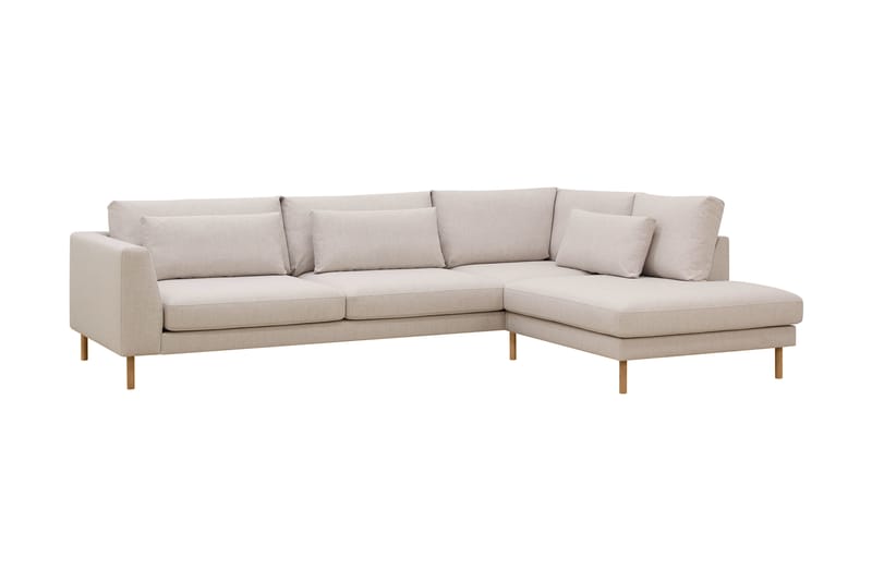 Florenz 4-seters Høyrevendt L-formet Sjeselongsofa i Stoff - Beige - Møbler - Sofaer - Sofa med sjeselong