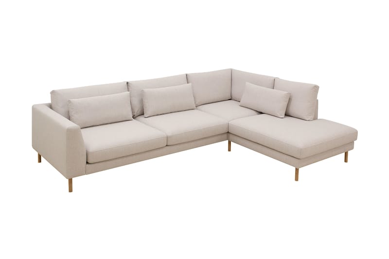 Florenz 4-seters Høyrevendt L-formet Sjeselongsofa i Stoff - Beige - Møbler - Sofaer - Sofa med sjeselong