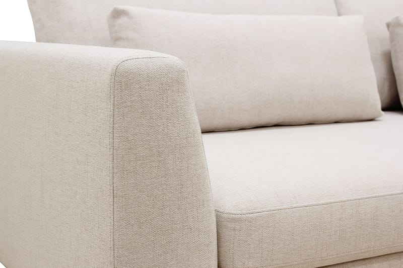 Florenz 4-seters Høyrevendt L-formet Sjeselongsofa i Stoff - Beige - Møbler - Sofaer - Sofa med sjeselong
