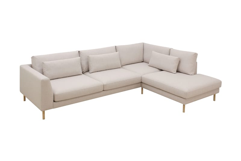 Florenz 4-seters Høyrevendt L-formet Sjeselongsofa i Stoff - Beige - Møbler - Sofaer - Sofa med sjeselong - 4 seters sofa med divan