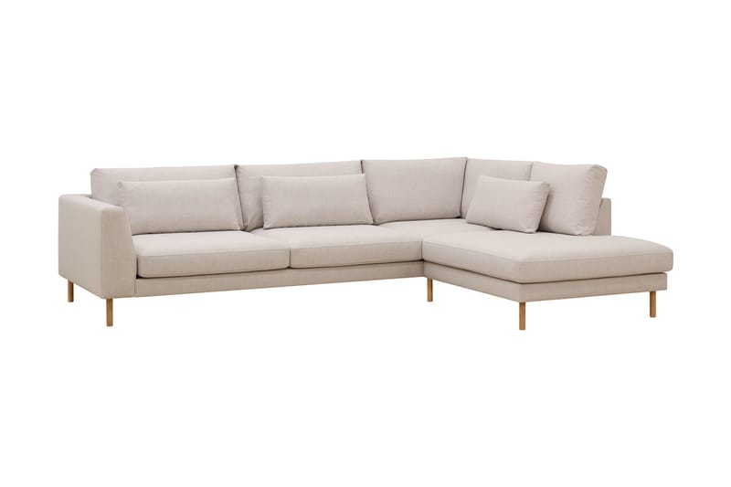 Florenz 4-seters Høyrevendt L-formet Sjeselongsofa i Stoff - Beige - Møbler - Sofaer - Sofa med sjeselong - 4 seters sofa med divan