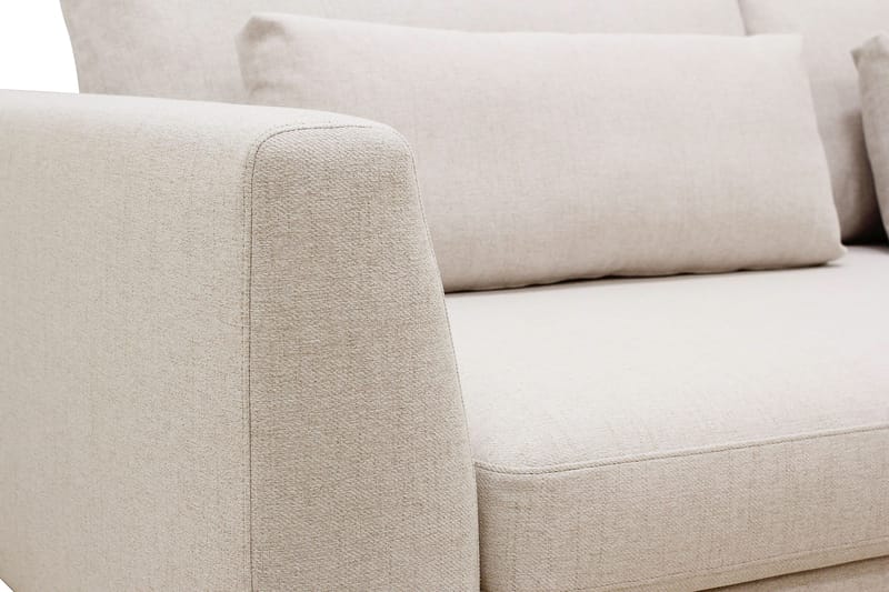 Florenz 4-seters Høyrevendt L-formet Sjeselongsofa i Stoff - Beige - Møbler - Sofaer - Sofa med sjeselong - 4 seters sofa med divan