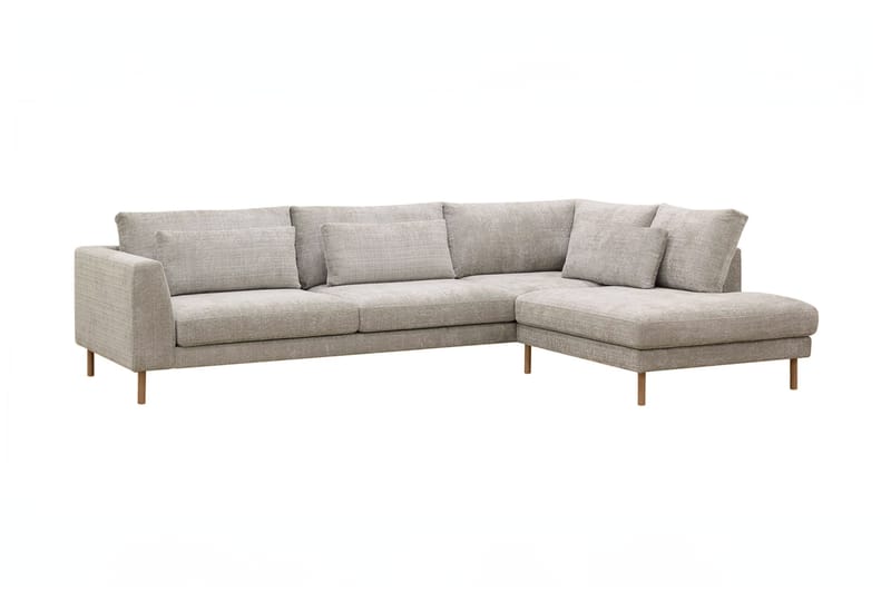 Florenz 4-seters Høyrevendt L-formet Sjeselongsofa i Stoff - Grå / Beige - Møbler - Sofaer - Sofa med sjeselong