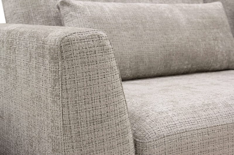 Florenz 4-seters Høyrevendt L-formet Sjeselongsofa i Stoff - Grå / Beige - Møbler - Sofaer - Sofa med sjeselong