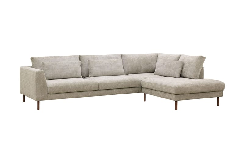 Florenz 4-seters Høyrevendt L-formet Sjeselongsofa i Stoff - Grå / Beige - Møbler - Sofaer - Sofa med sjeselong
