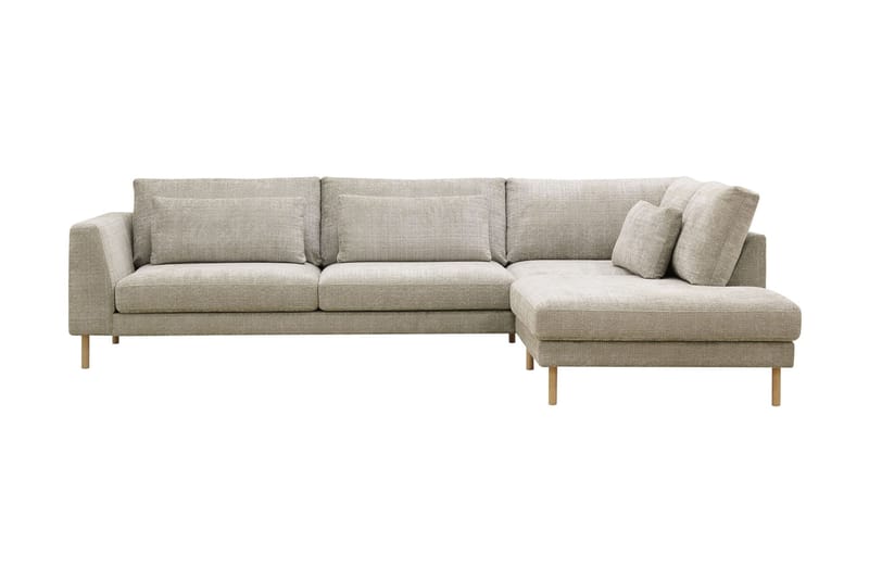 Florenz 4-seters Høyrevendt L-formet Sjeselongsofa i Stoff - Grå / Beige - Møbler - Sofaer - Sofa med sjeselong