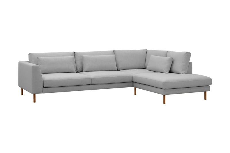 Florenz 4-seters Høyrevendt L-formet Sjeselongsofa i Stoff - Lys grå - Møbler - Sofaer - Sofa med sjeselong