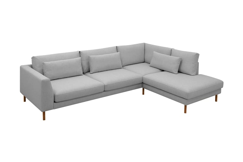 Florenz 4-seters Høyrevendt L-formet Sjeselongsofa i Stoff - Lys grå - Møbler - Sofaer - Sofa med sjeselong