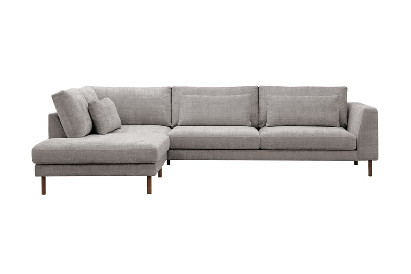 Florenz 4-seters Venstrevendt L-formet Sjeselongsofa i Chenille - Lys grå - Møbler - Sofaer - Sofa med sjeselong