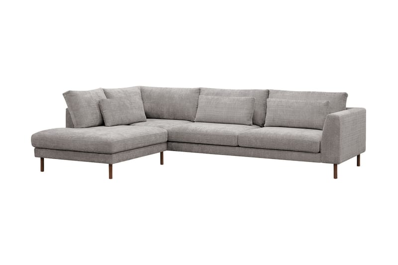 Florenz 4-seters Venstrevendt L-formet Sjeselongsofa i Chenille - Lys grå - Møbler - Sofaer - Sofa med sjeselong