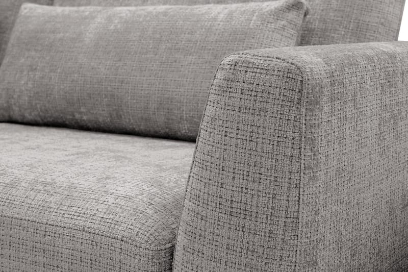 Florenz 4-seters Venstrevendt L-formet Sjeselongsofa i Chenille - Lysegrå - Møbler - Sofaer - Sofa med sjeselong