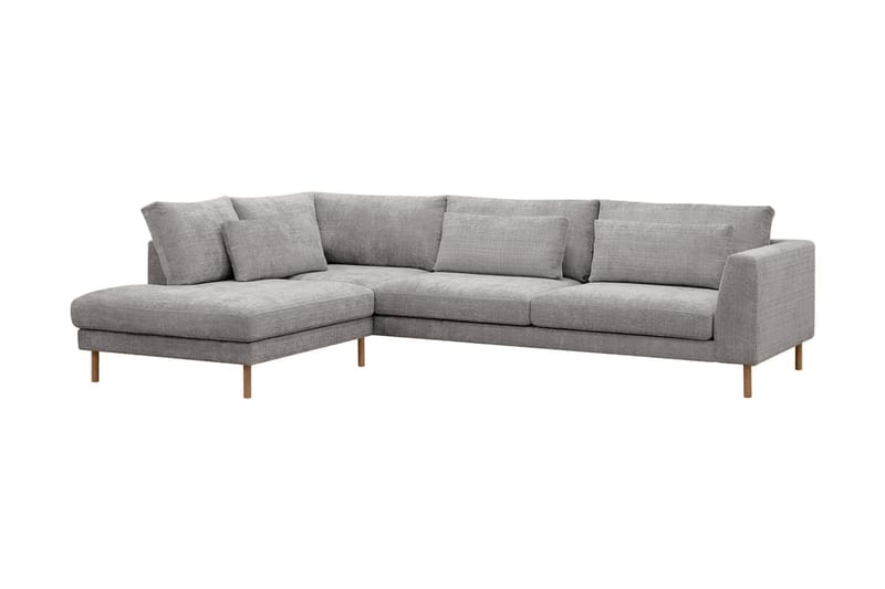Florenz 4-seters Venstrevendt L-formet Sjeselongsofa i Chenille - Lysegrå - Møbler - Sofaer - Sofa med sjeselong