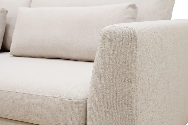 Florenz 4-seters Venstrevendt L-formet Sjeselongsofa i Stoff - Beige - Møbler - Sofaer - Sofa med sjeselong - 4 seters sofa med divan