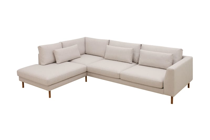 Florenz 4-seters Venstrevendt L-formet Sjeselongsofa i Stoff - Beige - Møbler - Sofaer - Sofa med sjeselong