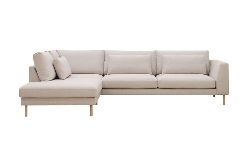 Florenz 4-seters Venstrevendt L-formet Sjeselongsofa i Stoff - Beige - Møbler - Sofaer - Sofa med sjeselong