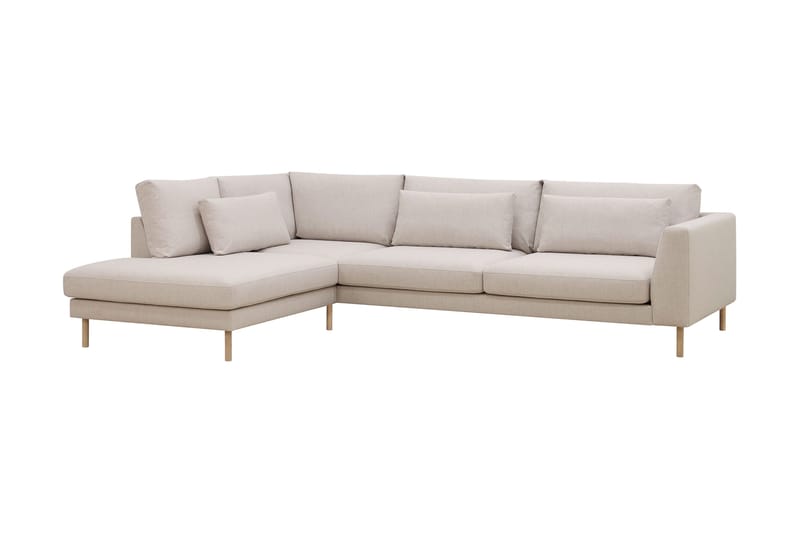 Florenz 4-seters Venstrevendt L-formet Sjeselongsofa i Stoff - Beige - Møbler - Sofaer - Sofa med sjeselong - 4 seters sofa med divan