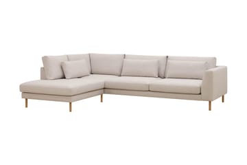 Florenz 4-seters Venstrevendt L-formet Sjeselongsofa i Stoff - Beige - Møbler - Sofaer - Sofa med sjeselong