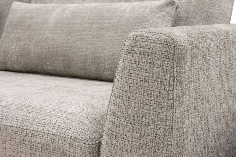 Florenz 4-seters Venstrevendt L-formet Sjeselongsofa i Stoff - Grå / Beige - Møbler - Sofaer - Sofa med sjeselong