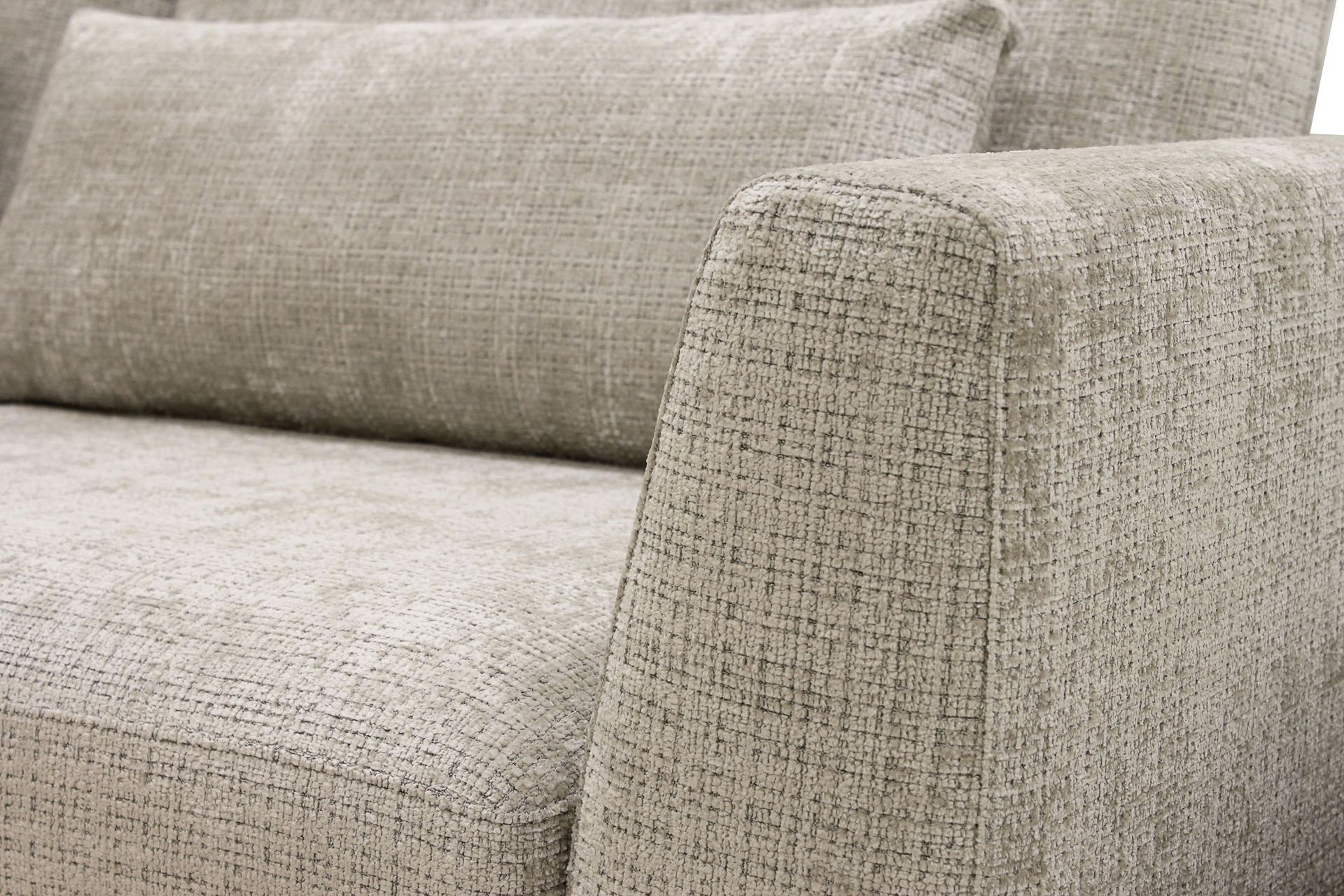 Florenz 4-seters Venstrevendt L-formet Sjeselongsofa i Stoff - Grå / Beige - Møbler - Sofaer - Sofa med sjeselong